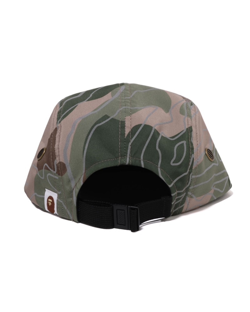 Chapeaux Bape Layered Line Jet Grise Marron Homme | IRN-83943363